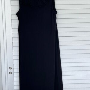 Ann Taylor Factory Black Sleeveless Mock Neck Sheath Dress